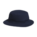The Adidas Solid Bucket Hat in Collegiate Navy features a wide, downward-sloping brim and rounded crown for classic sun protection—ideal for outdoor activities. Shown against a white background.