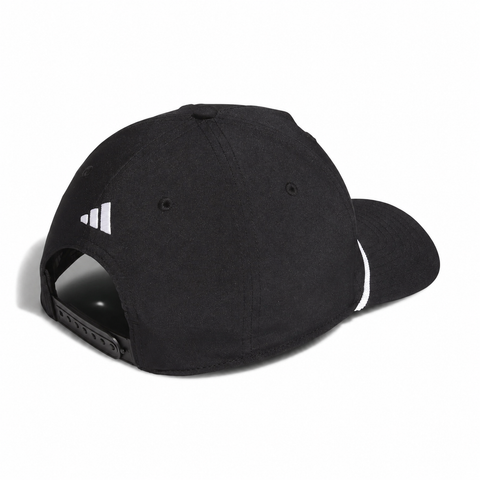 Adidas Tour 5-Panel Golf Hat in Black rear view