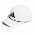 Adidas Tour 5-Panel Golf Hat in White and Black front view