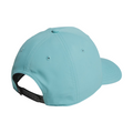 The Adidas Tour Snapback Hat in light blue features a black adjustable strap and is shown from the rear on a white background—ideal for golf or casual wear.
