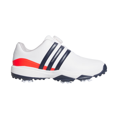 Adidas Tour360 BOA Junior Golf Shoes | White/Navy/Red