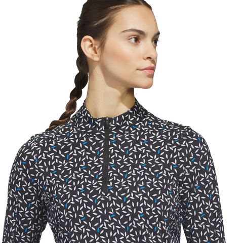 Adidas Ultimate365 Printed ¼ Zip Women’s Long Sleeve Polo | Lucid Ray Blue