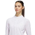 Adidas Ultimate365 Printed Quarter Zip Women's Polo Shirt White Pink S, view 6