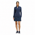 Adidas Ultimate365 Printed Quarter-Zip Women's Pullover Collegiate Navy - full model view on white