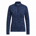 Adidas Ultimate365 Printed Quarter-Zip Women's Pullover Collegiate Navy - clean product view on white