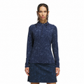 Adidas Ultimate365 Printed Quarter-Zip Women's Pullover Collegiate Navy - front model view on white
