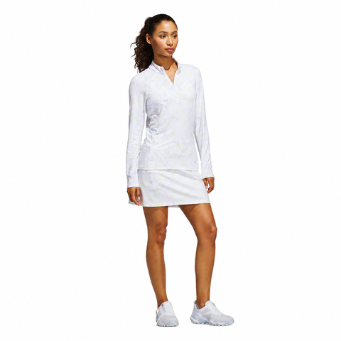Adidas Ultimate365 Printed Quarter-Zip Women's Pullover Frozen Lemon - full model view on white