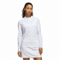 Adidas Ultimate365 Printed Quarter-Zip Women's Pullover Frozen Lemon - front model view on white