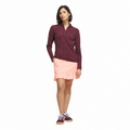 Adidas Ultimate365 Printed Quarter-Zip Women's Pullover Maroon - full model view on white