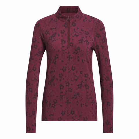 Adidas Ultimate365 Printed Quarter-Zip Women's Pullover Maroon - clean product view