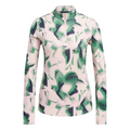 The Adidas Women's Ultimate365 Long Sleeve Shirt features a half-zip neckline and comes in Sandy Pink. This women's golf shirt is made from UV 50+ fabric