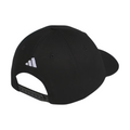 Back of black Adidas Golf Love hat with a white embroidered Adidas logo on the back. Adjustable snapback closure for a custom fit.