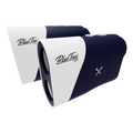 Two Blue Tees Series 1 Sport Rangefinders in navy blue and white, both featuring the Blue Tees logo and golf club icons, are displayed side by side on a white background—perfect for measuring slope-adjusted distances.