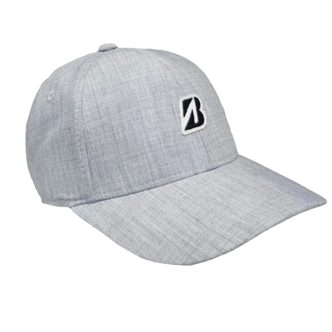 A light grey Bridgestone Mini Patch Cap with a curved brim and logo, shown on a white background—free with the purchase of 2 dozen Bridgestone golf balls.