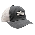 Black and grey Bridgestone Retro Trucker Cap with white mesh back.