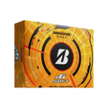 A yellow and orange box of Bridgestone e6 Soft Golf Balls, featuring the bold black Bridgestone logo and dynamic graphics—ideal for golfers seeking soft compression balls.