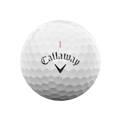 White Callaway Chrome Soft golf ball showing the Callaway logo and number one