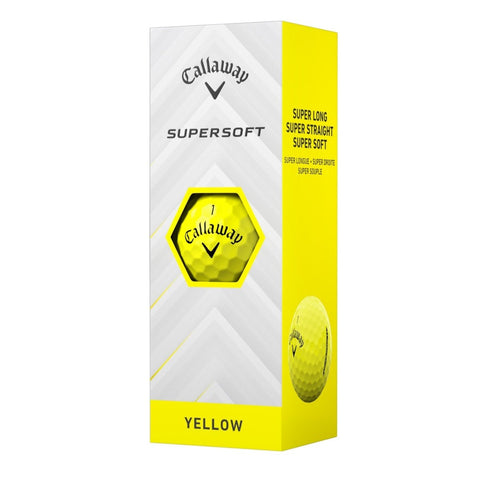 Sleeve of three Callaway 2025 Supersoft Yellow Golf Balls