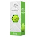 Sleeve of three Callaway 2025 Supersoft Matte Green Golf Balls