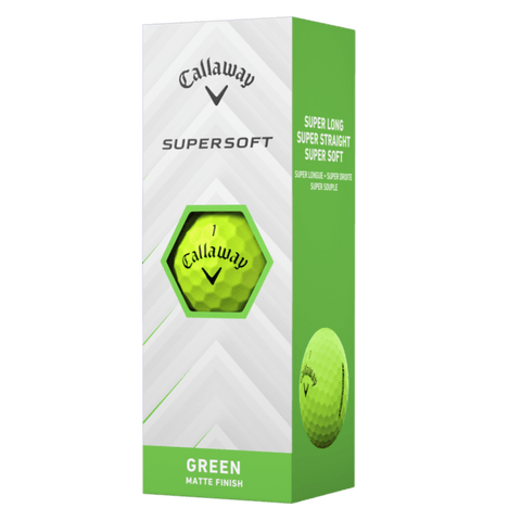 Sleeve of three Callaway 2025 Supersoft Matte Green Golf Balls