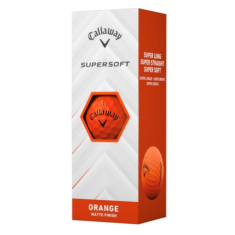 Sleeve of three Callaway 2025 Supersoft Matte Orange Golf Balls
