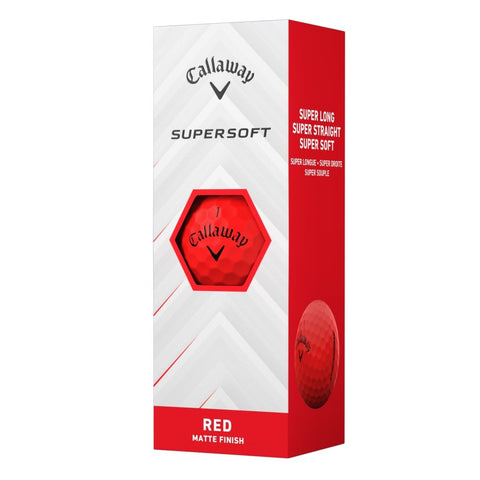 Sleeve of three Callaway 2025 Supersoft Matte Red Golf Balls