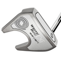 A close-up of a silver White Hot OG Seven putter head with black swirl details and metallic finish—perfect for pairing with left-handed golf clubs in the Callaway 2025 Women’s REVA 11-Piece Package Set.