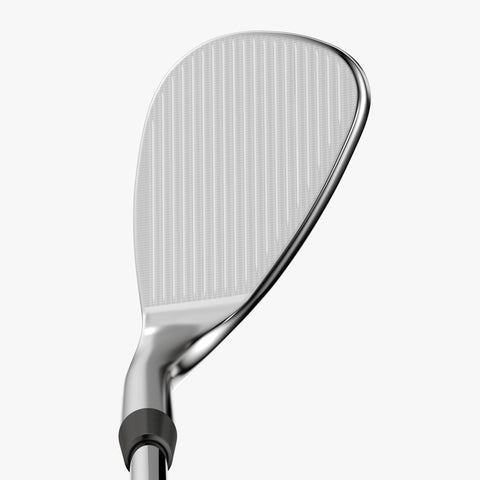 Callaway 2026 Full Toe SP Chrome wedge - straight-on face view highlighting the edge-to-edge groove pattern