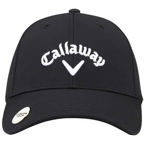 Callaway 2026 Stitch Magnet Adjustable Cap Black - front view with ball marker
