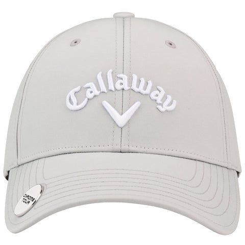 Callaway 2026 Stitch Magnet Adjustable Cap Light Grey - front view with ball marker