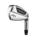 The Callaway Apex Ai200 2024 Irons Set (4-PW) is displayed against a white background, featuring the Callaway logo and black detailing near the clubhead top, highlighting the precision craftsmanship of these forged irons.