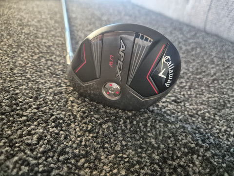 Sole of used Callaway Apex UW 21 degree utility wood