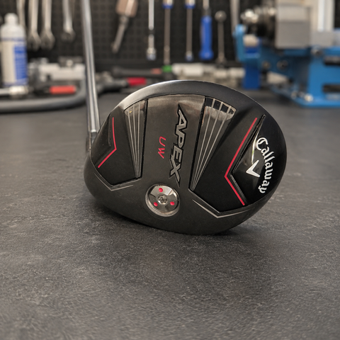 Used Callaway Apex UW 21 degree utility wood in workshop setting