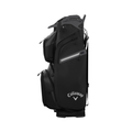The Callaway Cargo 25 Cart Bag, a sleek black golf bag with multiple pockets and zippered compartments, features the Callaway logo and top handle—ideal for your next round in New Zealand.
