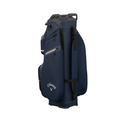 The Callaway Cargo 25 Cart Bag by Callaway is shown in navy blue with multiple zippered pockets, a top carry handle, and the Callaway logo on the side—an ideal golf cart bag for New Zealand golfers, displayed against a plain white background.