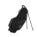 The Callaway Chase Stand Bag 2025 by Callaway is lightweight and durable in black, with two extended legs, a top handle, and multiple zippered compartments for clubs and accessories.