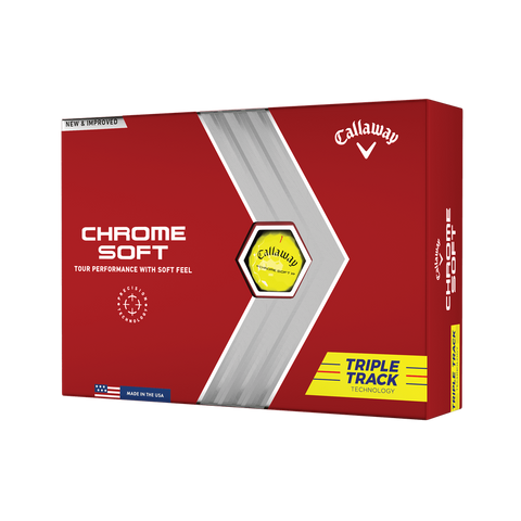 Callaway Chrome Soft Triple Track Golf Balls - Yellow