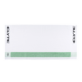 The Callaway Elyte Caddy Towel is a white golf towel with ELYTE in black on both ends and green horizontal stripes near one edge, designed by Callaway for tour-level performance.