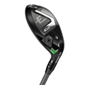 The Callaway Elyte Hybrid golf club, by Callaway, is shown in black with a silver E logo, ELITE branding, and adjustment markings on a white background. This lightweight hybrid combines style with high-level performance.