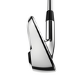 Close-up of the Callaway Elyte Mens Irons Set clubhead, highlighting its sleek metallic finish and smooth curves—precision-engineered by Callaway for effortless distance and maximum forgiveness against a plain white backdrop.
