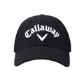 The Callaway Elyte Tour Authentic Performance Pro Hat is a black golf hat with a white chevron logo, featuring moisture-wicking fabric to keep you cool and comfortable on the course.