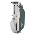 The Callaway Fairway C HD Stand Bag by Callaway is shown upright on a white background. This lightweight, waterproof golf bag features multiple compartments, a side pocket, and carrying handles in white and dark green.