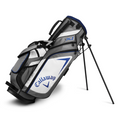 The Callaway Junior XT 10-Piece Golf Set features a white, black, and blue stand bag with multiple pockets and the Callaway logo—ideal for young golfers starting out.
