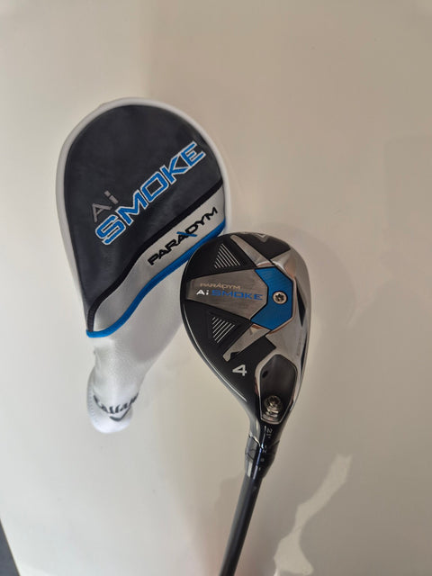 Callaway Paradym Ai Smoke 4 hybrid 21 degree right handed with matching headcover