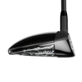 A close-up side view of the Callaway Women's Paradym Ai Smoke Max Fast Fairway Wood showcases its lightweight, sleek black clubhead design with a visible Callaway logo.
