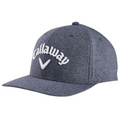 The Callaway Performance Pro Hat by Callaway is dark gray with white embroidered logo and text, featuring moisture-wicking fabric, a curved brim, and a structured design.