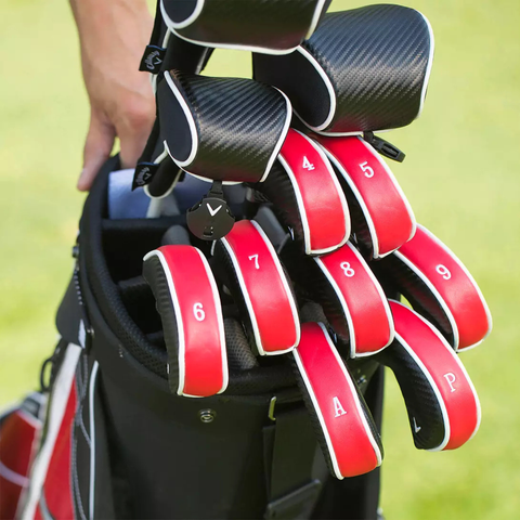 Callaway Premium Iron Headcovers | 4-PW,SW & X | Red/Black