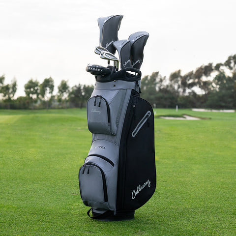 Callaway REVA 2026 women’s 8-piece black package set on a golf course