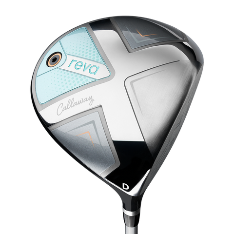 Callaway REVA 2026 Peach/Surf women’s driver head, studio close-up