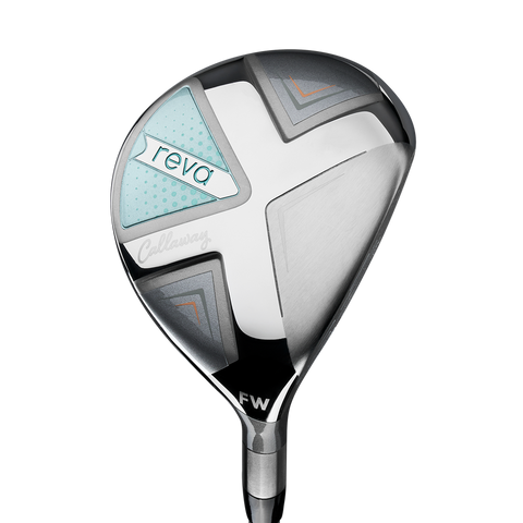 Callaway REVA 2026 Peach/Surf women’s fairway wood head, studio close-up